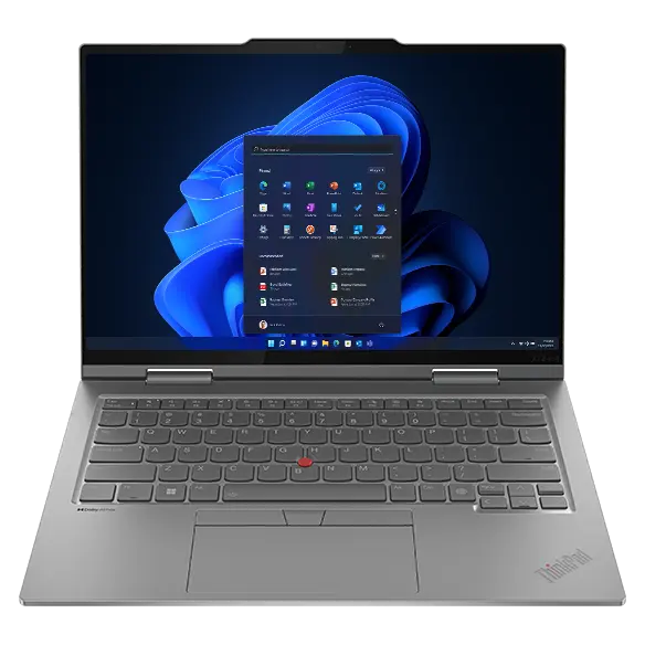 Lenovo ThinkPad X1 2-in-1 convertible laptop in tent mode.